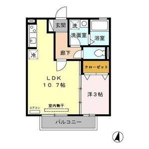 1LDK 間取り図