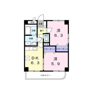 2DK 間取り図