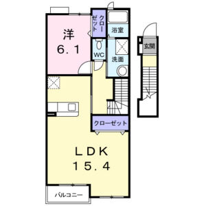 1LDK 間取り図