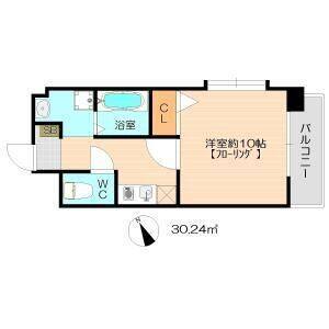 1K 間取り図