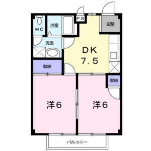 2DK 間取り図