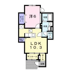 1LDK 間取り図