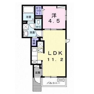 1LDK 間取り図