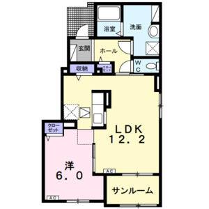 1LDK 間取り図