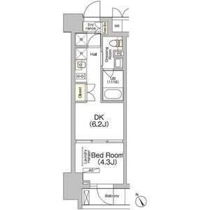 1DK 間取り図