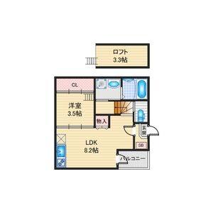 1LDK 間取り図