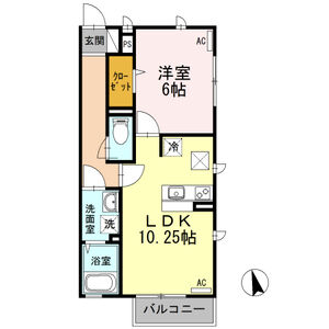 1LDK 間取り図