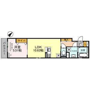 1LDK 間取り図