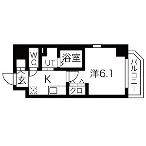 1K 間取り図
