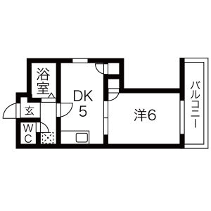 1DK 間取り図