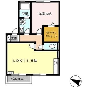 1LDK 間取り図