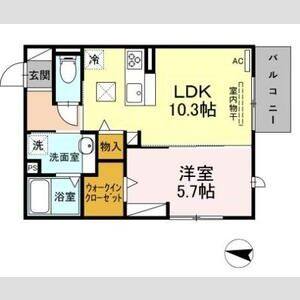 1LDK 間取り図