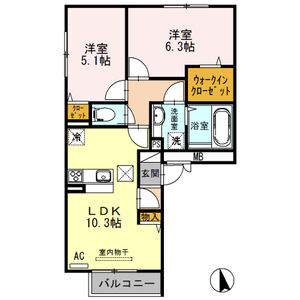 2LDK 間取り図