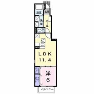 1LDK 間取り図