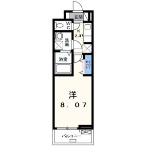 1K 間取り図