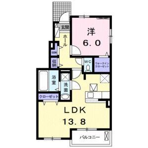 1LDK 間取り図