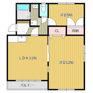 2LDK 間取り図