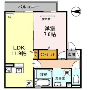 1LDK 間取り図