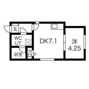 1DK 間取り図