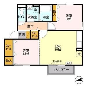 2LDK 間取り図