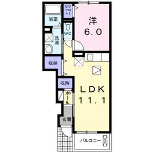 1LDK 間取り図