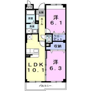 2LDK 間取り図