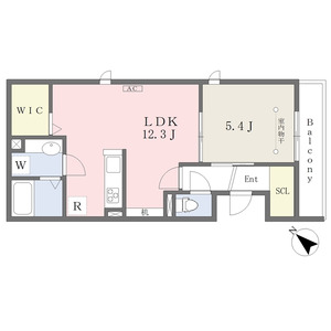 1LDK 間取り図