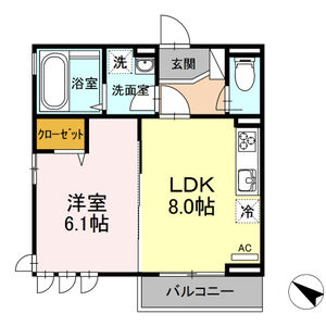 1LDK 間取り図