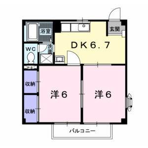 2DK 間取り図