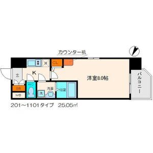 1K 間取り図