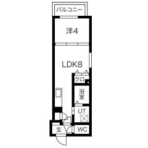 1LDK 間取り図