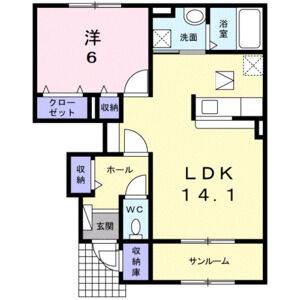 1LDK 間取り図