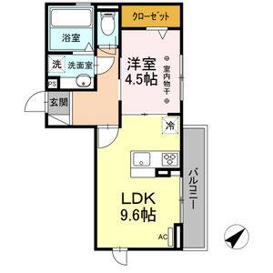 1LDK 間取り図