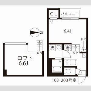 1K 間取り図