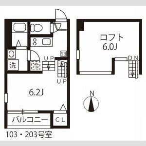 1K 間取り図