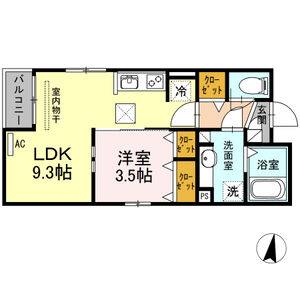 1LDK 間取り図