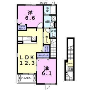 2LDK 間取り図