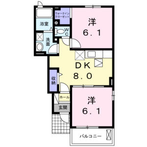 2DK 間取り図