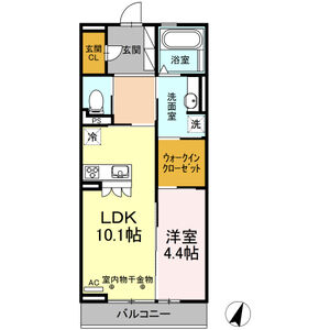 1LDK 間取り図