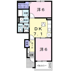2DK 間取り図