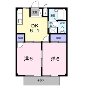 2DK 間取り図