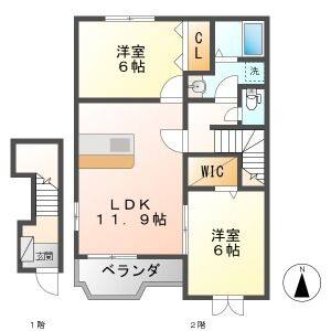 2LDK 間取り図