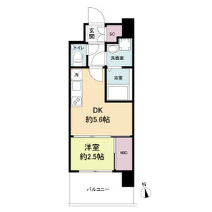 1DK 間取り図