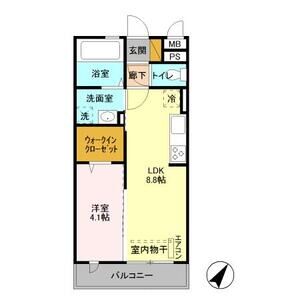 1LDK 間取り図