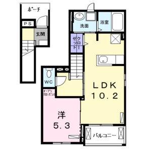 1LDK 間取り図