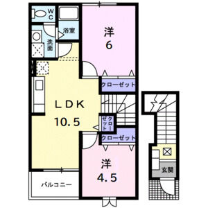 2LDK 間取り図