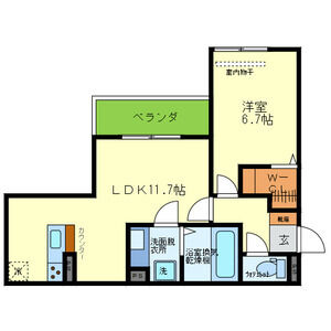 1LDK 間取り図