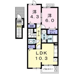 2LDK 間取り図