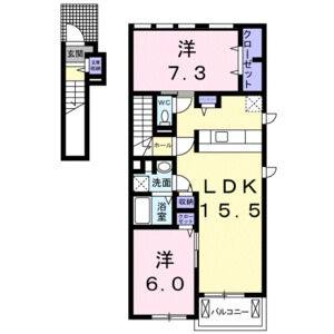 2LDK 間取り図