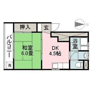 1DK 間取り図